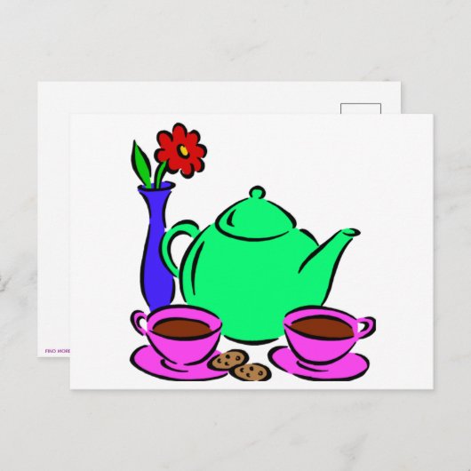 Tea Time Postkarte (Vorne/Hinten)