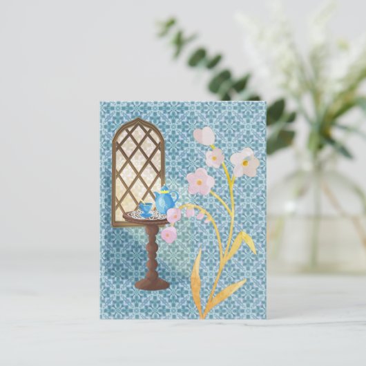 Tea Time Postkarte (Stehend Vorderseite)