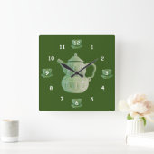 Tea Time Quadratische Wanduhr (Zuhause)