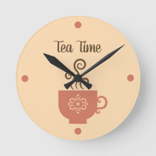 Tea Time Retro Runde Wanduhr
