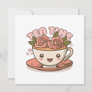 Tea Time Rose Tea Kawaii Einladung