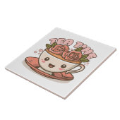 Tea Time Rose Tea Kawaii Fliese (Seite)