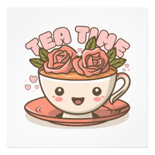 Tea Time Rose Tea Kawaii Fotodruck