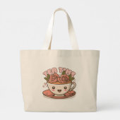 Tea Time Rose Tea Kawaii Jumbo Stoffbeutel (Rückseite)
