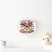 Tea Time Rose Tea Kawaii Runde Wanduhr (Zuhause)