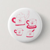 Tea Time Round Abzeichen Button (Vorderseite)