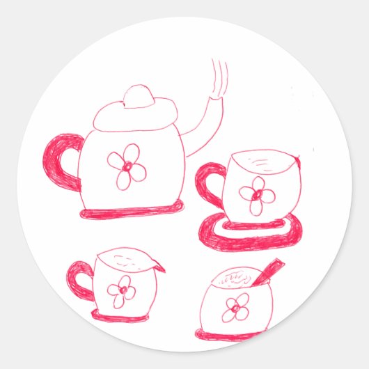 Tea Time Round Stickers (Vorderseite)