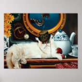 Tea Time Steampunk Cat Poster (Vorne)