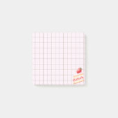 Tea Time Strawberry Cake - Personalized Grid Stick Post-it Klebezettel (Vorderseite)