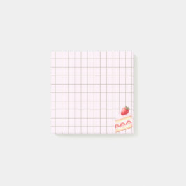 Tea Time Strawberry Cake - Personalized Grid Stick Post-it Klebezettel