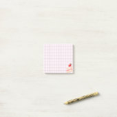Tea Time Strawberry Cake - Personalized Grid Stick Post-it Klebezettel (Auf Schreibtisch)