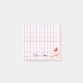 Tea Time Strawberry Cake - Personalized Grid Stick Post-it Klebezettel (Vorderseite)