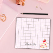 Tea Time Strawberry Cake - Personalized Grid Stick Post-it Klebezettel