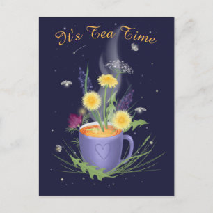 Tea Time Summer Blume Postkarte