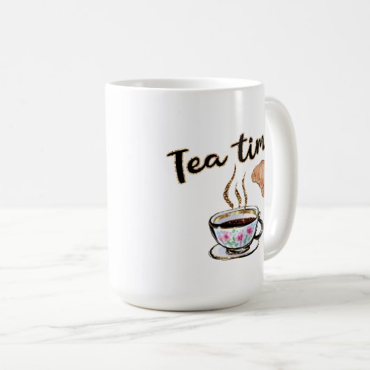 Tea-Time Tasse, Tee-Party Geschenk, Tee-Party vers Kaffeetasse (VorderseiteRechts)
