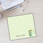 Tea Time Tea Cup - Personalized Grid Sticky Notes Post-it Klebezettel