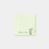 Tea Time Tea Cup - Personalized Grid Sticky Notes Post-it Klebezettel (Vorderseite)