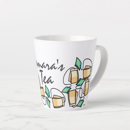 Tea Time Teabags Passen Sie Ihren Namen an Milchtasse (Rechte Ecke)