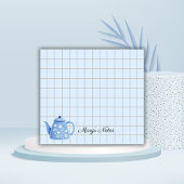 Tea Time Teapot - Personalized Grid Sticky Notes Post-it Klebezettel