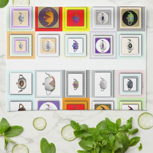 Tea Time Teapots Geschirrtuch (Gefaltet)