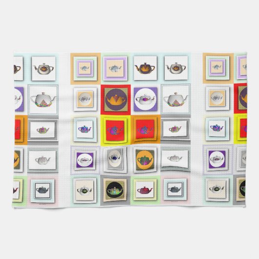 Tea Time Teapots Geschirrtuch (Horizontal)
