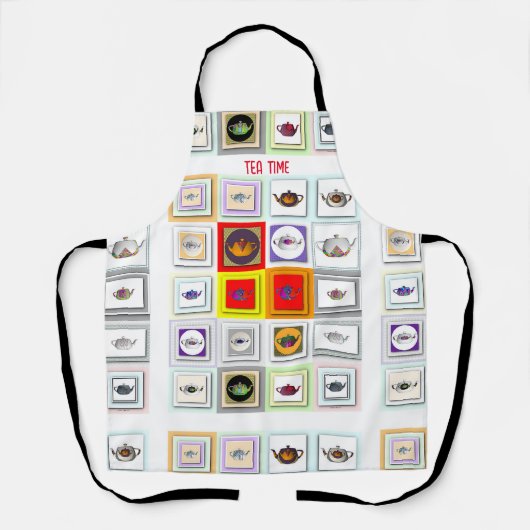 Tea Time Teapots Schürze (Vorderseite)