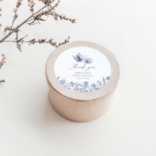 Tea Time Toile Themse Baby Dusche Runder Aufkleber