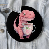 Tea Time TRex Dinosaur Niedlich Funny Chibi Kawaii Button (Beispiel)