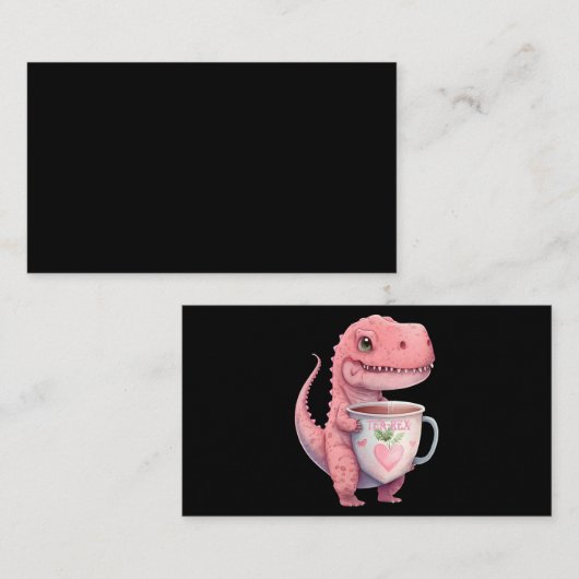 Tea Time TRex Dinosaur Niedlich Funny Chibi Kawaii Visitenkarte (Vorne/Hinten)