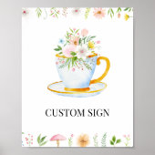 Tea Time Whimsical Wildblume Benutzerdefiniertes Z Poster (Vorne)