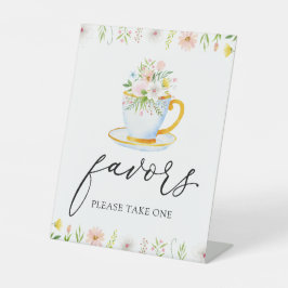 Tea Time Whimsical Wildblume Favoriten Signieren Sockelschild