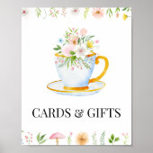 Tea Time Whimsical Wildblume Karten und Geschenke  Poster (Vorne)