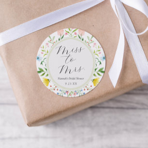 Tea Time Whimsical Wildflower Brautparty Runder Aufkleber