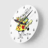 Tea Time White Rabbit Runde Wanduhr (Winkel)