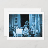 Tea Time with Friends (blau getönt) Postkarte (Vorne/Hinten)