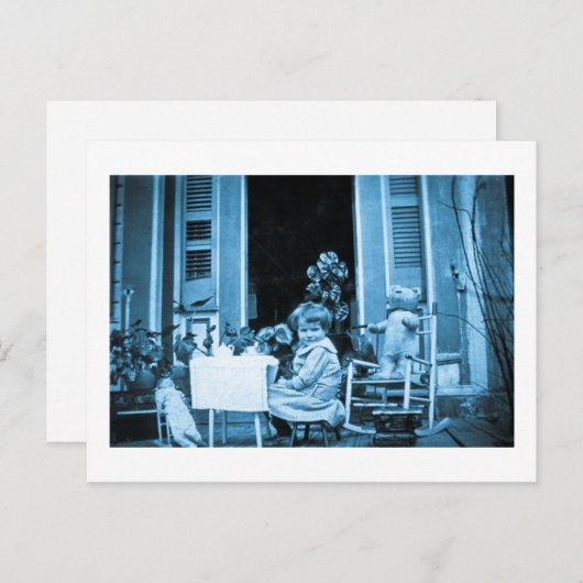 Tea Time with Friends (blau getönt) Postkarte (Vorne/Hinten)