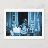 Tea Time with Friends (blau getönt) Postkarte (Vorderseite)