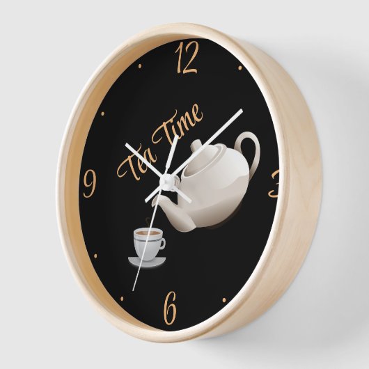 Tea Time Wood Gerahmt Wall Clock Uhr (Winkel)