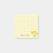 Tea Time Yellow Flower - Personalized Grid Sticky Post-it Klebezettel (Vorderseite)