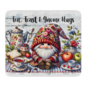 Tea Toast Gnome Hugs Vintages Niedliches Gnome Schneidebrett (Vorderseite)