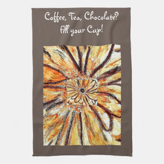 Tea Towel Gerberas Café, Geschirrtuch (Vertikal)