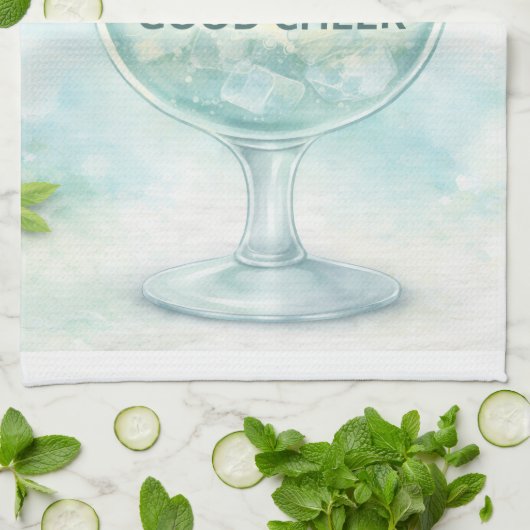 Tea Towel | Gin & Tonic Lemon Mint Kitchen Gift Geschirrtuch (Gefaltet)