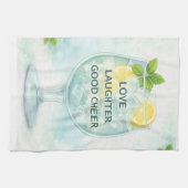 Tea Towel | Gin & Tonic Lemon Mint Kitchen Gift Geschirrtuch (Horizontal)