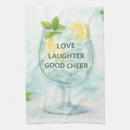 Tea Towel | Gin & Tonic Lemon Mint Kitchen Gift Geschirrtuch