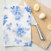 Tea Towel in delft blue roses Geschirrtuch (Viertel Falte)