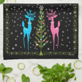 TEA TOWEL MCM CHRISTMAS REIN DEERS GESCHIRRTUCH (Gefaltet)