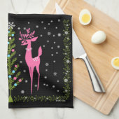 TEA TOWEL MCM CHRISTMAS REIN DEERS GESCHIRRTUCH (Viertel Falte)