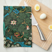 TEA TOWEL MIT WILLIAM MORRIS "TULIPS" DESIGN GESCHIRRTUCH (Viertel Falte)