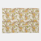Tea Towel With Hand-Painted Birds on Branches Geschirrtuch (Horizontal)