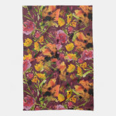 Tea Towel With Hand-Painted ink Florals Geschirrtuch (Vertikal)